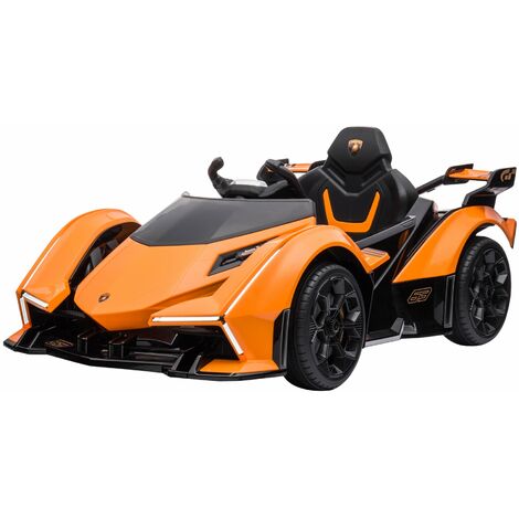 Macchina Elettrica per Bambini 12V con Licenza Lamborghini V12 Vision Gran Turismo Arancione