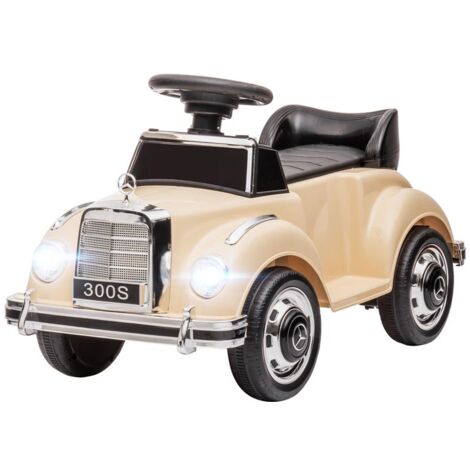 MACCHINA ELETTRICA PER BAMBINI 18-48 MESI LICENZA MERCEDES-BENZ CON MUSICA. BEIGE