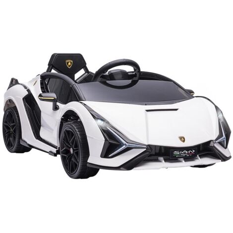 MACCHINA ELETTRICA PER BAMBINI 3-5 ANNI LAMBORGHINI 12V CON TELECOMANDO E VELOCITÀ 3-5KM/H. BIANCO
