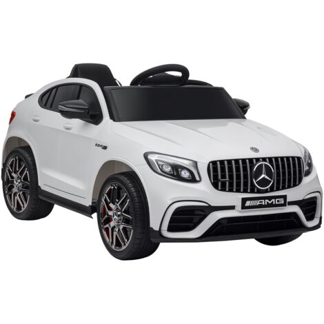 Macchina Elettrica per Bambini 3-5 Anni Mercedes con Cintura di Sicurezza e Telecomando, Bianco