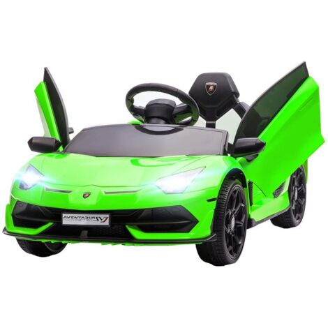 MACCHINA ELETTRICA PER BAMBINI A 12V LICENZA LAMBORGHINI CON CLACSON E TELECOMANDO. 107.5X63X42 CM. VERDE