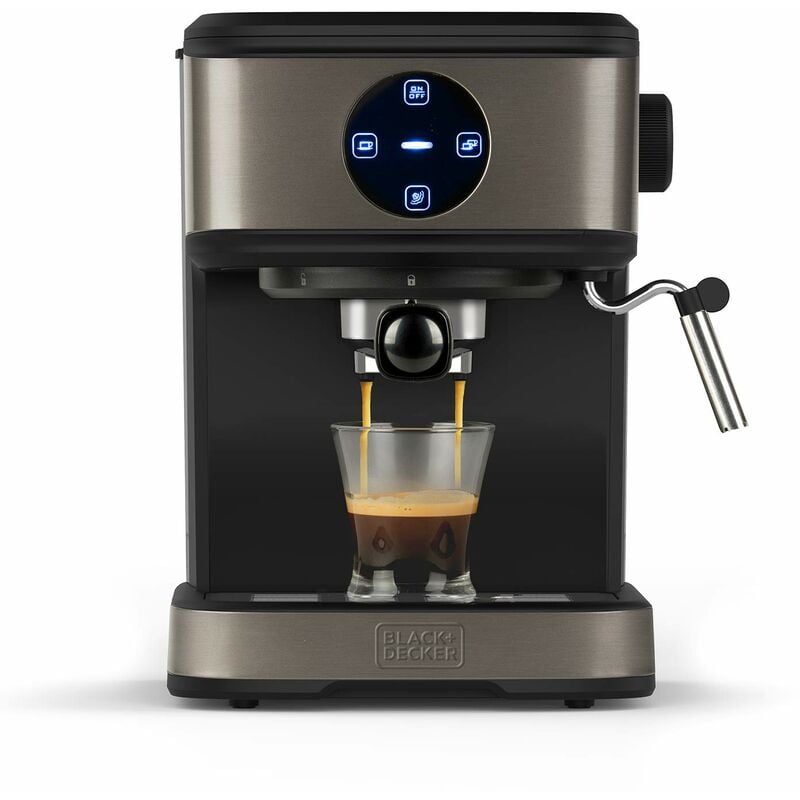 Image of BLACK + DECKER BXCO850E - Macchina da Caffè Espresso, 20bar, 850W, 1,5L, Acciao Inox