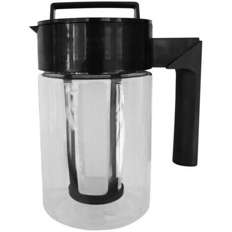 Macchina per caffè freddo semplice per uso domestico con filtro, coperchio sigillante, impugnatura in silicone antiscivolo, materiale PC 900 ml, nero