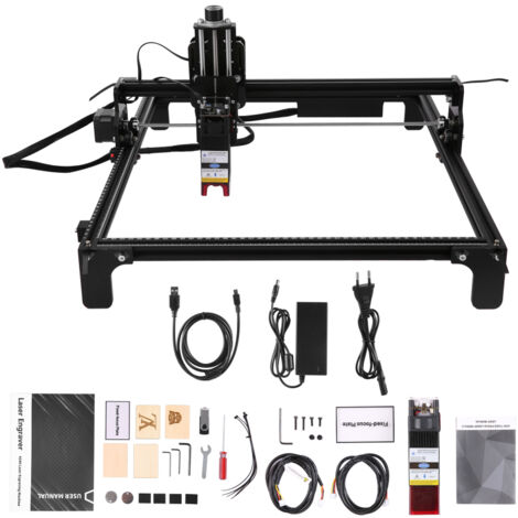 Macchina per incisione/taglio CNC 4240 da 40 W, ampia area di lavoro di 420 x 400 mm, potenza ottica di 10.000 mW, alta precisione per incisione e taglio di legno, metallo e vetro.