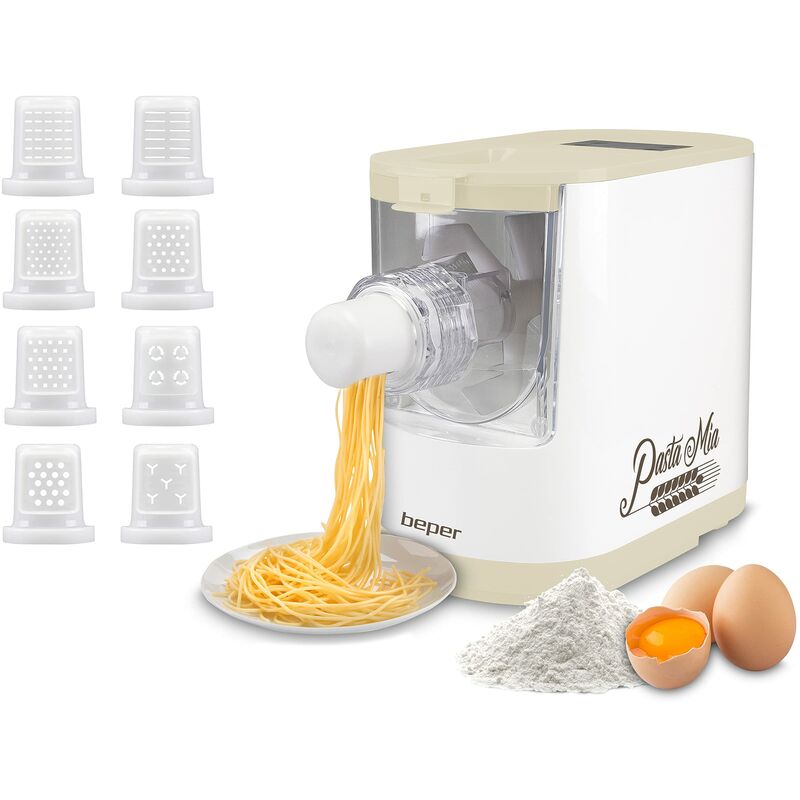 Image of P102SBA500 Macchina Automatica per la Pasta Fresca, Pasta maker,200W, 320 g di Farina, 8 Trafile diversi formati, Display per il funzionamento,