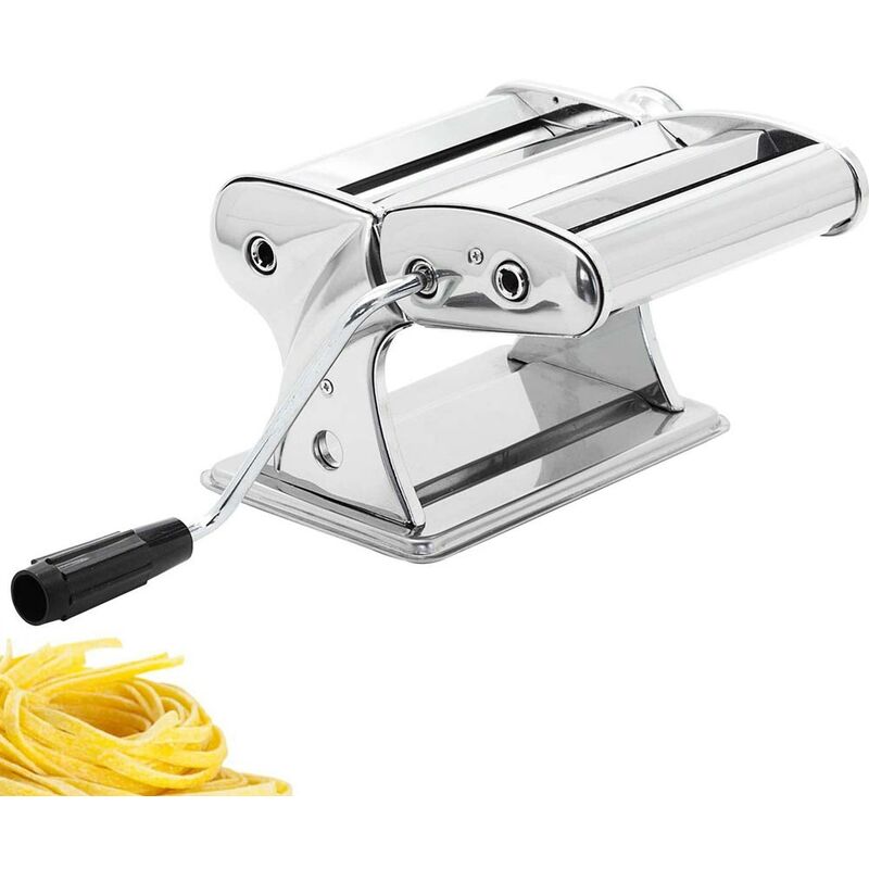 Image of Macchina Pasta Fresca Manuale Cucina Stendi Impasto Acciaio Inox 3 Rulli 210mm