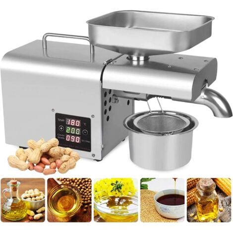 GOJOY Macchina per la spremitura automatica dell'olio, macchina per l'espulsione dell'olio, macchina per la spremitura dell'olio in acciaio inossidabile, temperatura di pressatura regolabile da 50 a 250 gra