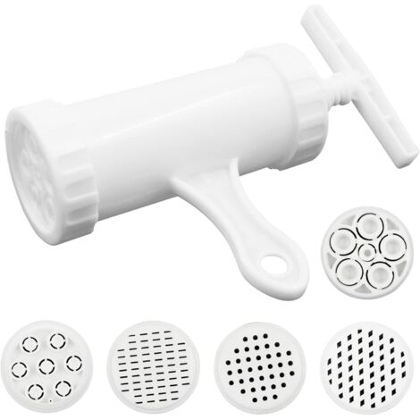 Macchina per pasta - Macchina manuale per la produzione di pasta, piccolo strumento portatile per preparare pasta fresca a mano (pressa per pasta + 5 stampi per il fondo (confezione in sacchetto di PE