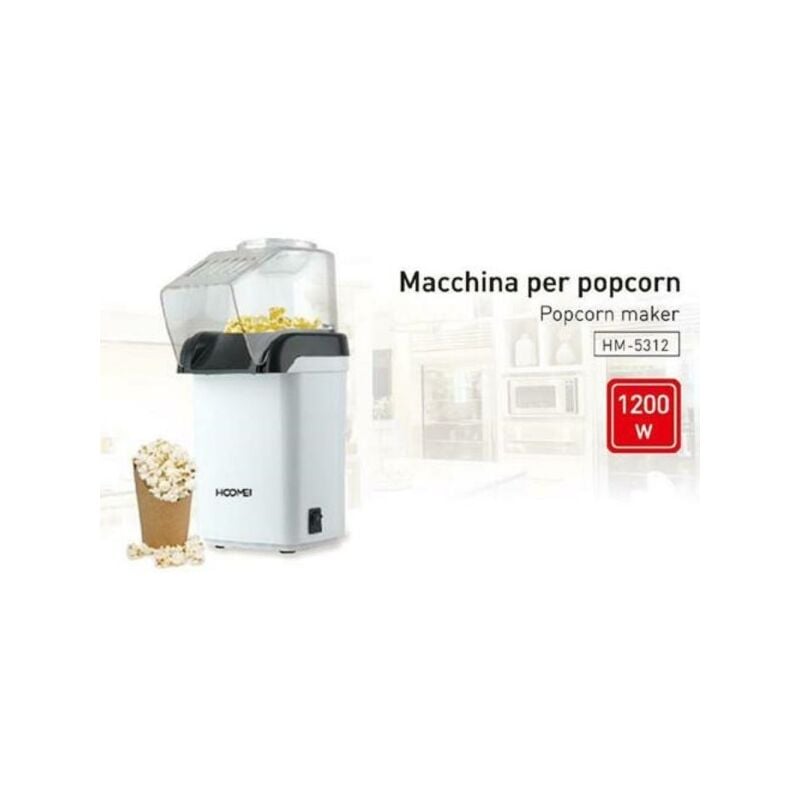Image of Trade Shop - Macchina Per Pop Corn Elettrica 1200w Popcorn Senza Olio Feste Party Bambini