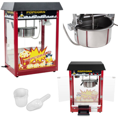 Macchina per popcorn da bar con piano nero