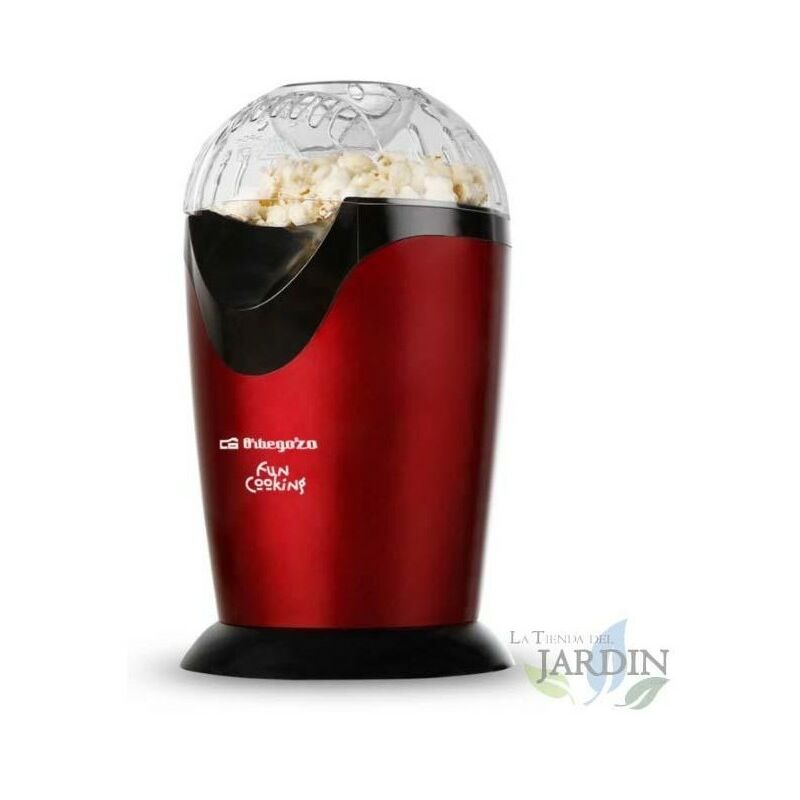Image of Orbegozo - Macchina per popcorn portatile . Rosso metallizzato. Operazione facile e veloce. Popcorn in 3 minuti Potenza 1000W.