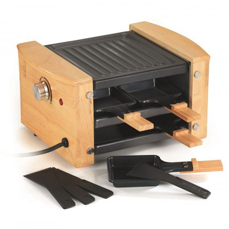 Image of Kitchenchef - macchina per raclette 4 persone 650w + grill - kcwood.4rp - kitchen chef