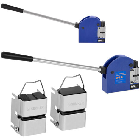 Macchina per stirare e restringere lamiere, pressa manuale