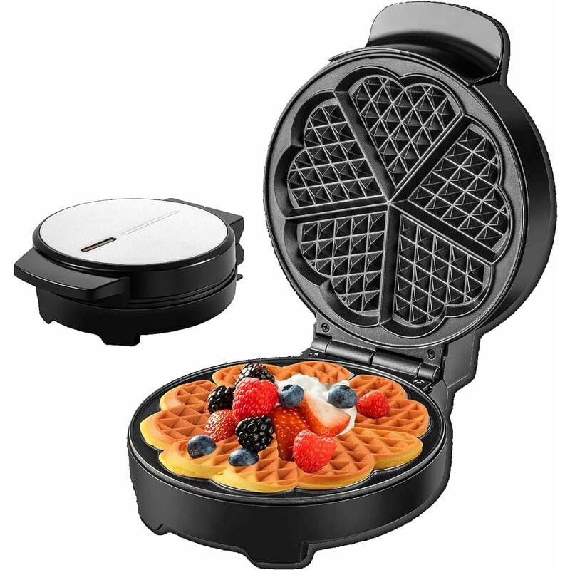 Image of Fortuneville - macchina per waffle 1000 watt Macchina per waffle per waffle a cuore macchina per waffle Panini Grill tostapane per waffle macchina