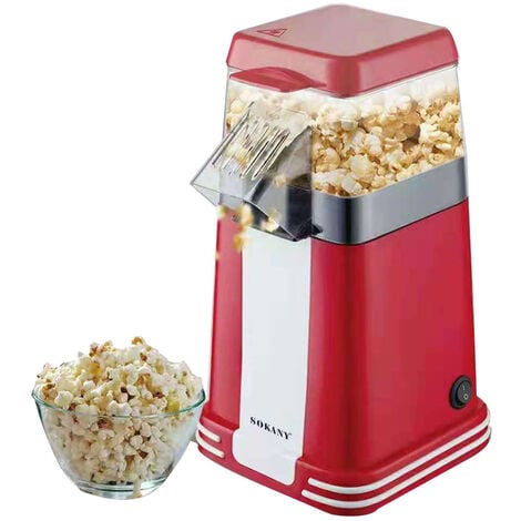 Carretto Popcorn Vintage 1200W Cottura ad Aria Calda Senza Olio