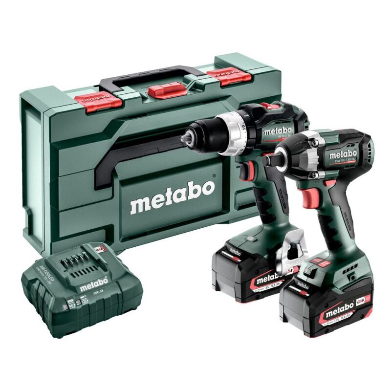 Image of BSLBL+SSWLT300BL 685203000 Trapano avvitatore a batteria, Avvitatore a percussione a batteria 18 v 5.2 Ah Li-Ion - Metabo