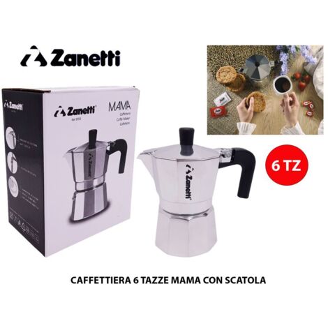 Macchinetta Caffè Moka Caffettiera Express in Alluminio Mama 6 Tazze