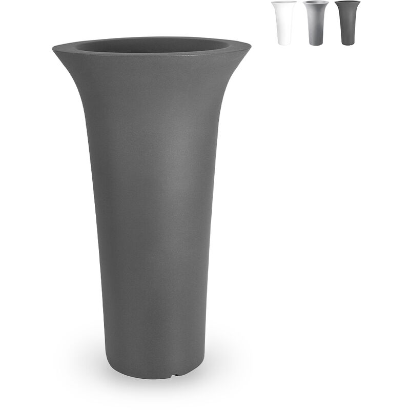 

Maceta alta Ø 58 x 100 cm macetero diseño redondo jardinera terraza jardín Flos | Gris Oscuro