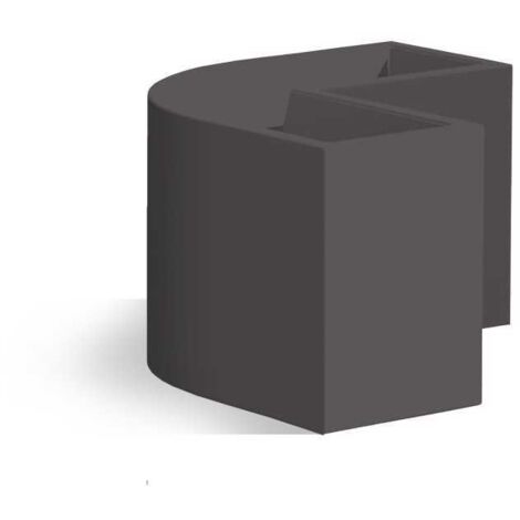Maceta angular de polímero antracita Monacis - 160x35x50 cm H