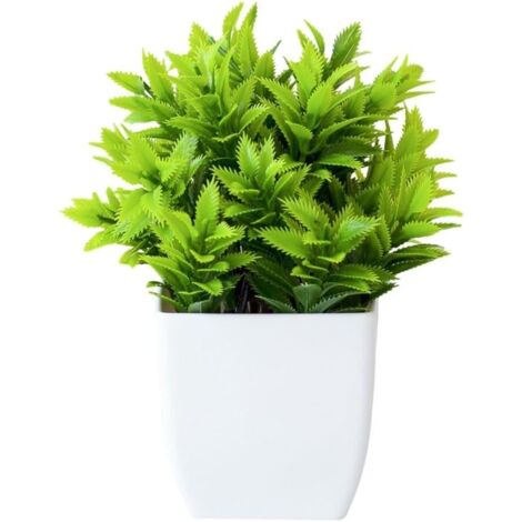 Maceta artificial falsa, pequeñas plantas artificiales en maceta para decoración de pared de baño, oficina y hogar