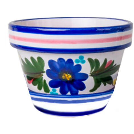 MACETA BAJA CERAMICA FLOR 10x17 CM