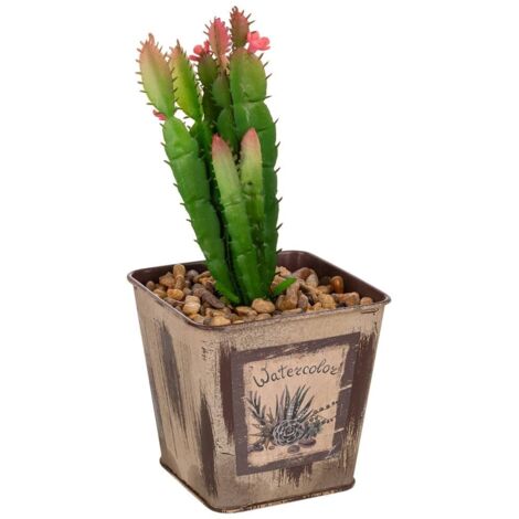 Maceta con cactus artificial 9,5x9,5x21