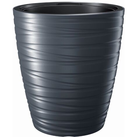 Maceta con deposito 68L Maze de plastico en color antracita 47,5 (largo) x 47,5 (ancho) x 52,3 (alto) cm