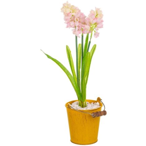 Maceta con flor artificial 10x10x27