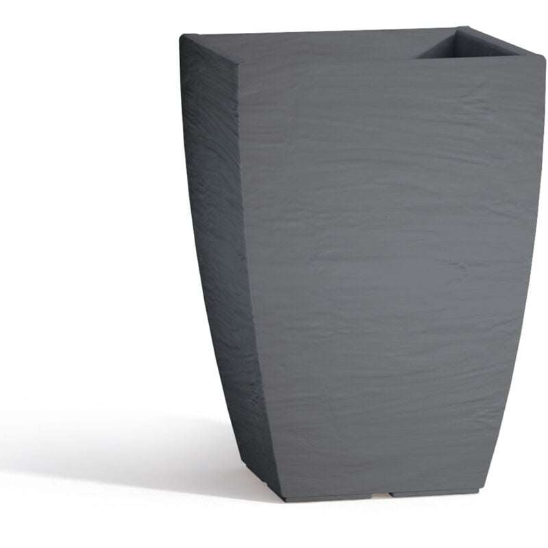 

Maceta con plato de resina mod. Aloe cuadrado 27X27cm h 40 gris