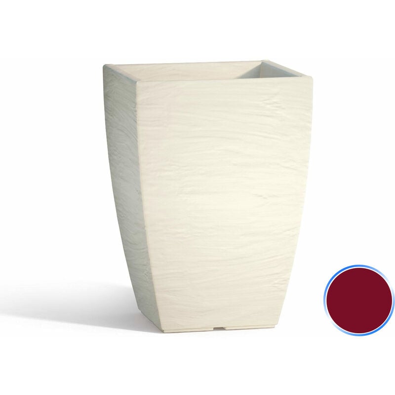 

Maceta con plato de resina mod. Aloe cuadrado 27X27cm h 40 burdeos