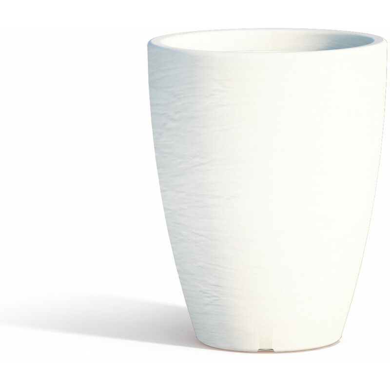 

Maceta con plato de resina mod. Aloe Redonda Ø 30 cm h 38 blanco