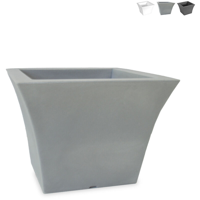 

Maceta cuadrada 50 x 50 cm macetero diseño salón terraza jardín Patio | Gris