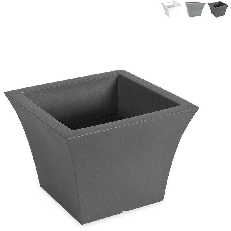 

Maceta cuadrada 50 x 50 cm macetero diseño salón terraza jardín Patio | Gris Oscuro
