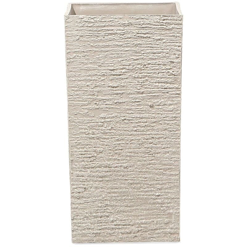 

Beliani - Maceta cuadrada beige 30x30x60 cm GAZA