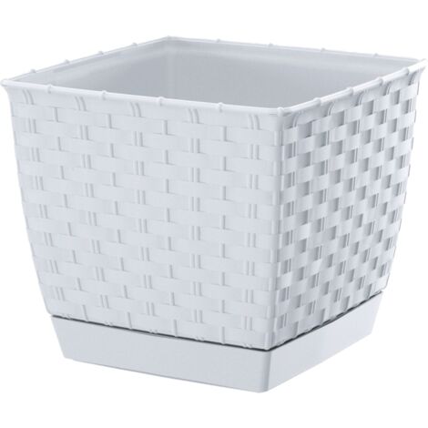 MACETA CUADRADA RATOLLA - BLANCA - PP-DRLK190B
