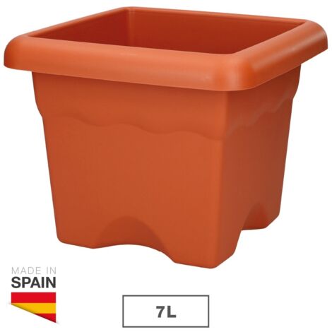 Maceta cuadrada Terra 260mm Marrón