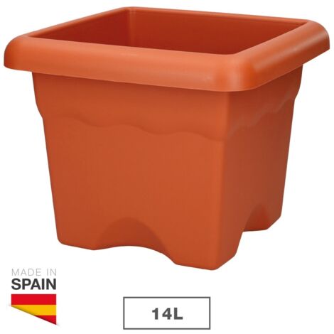 Maceta cuadrada Terra 330mm Marrón