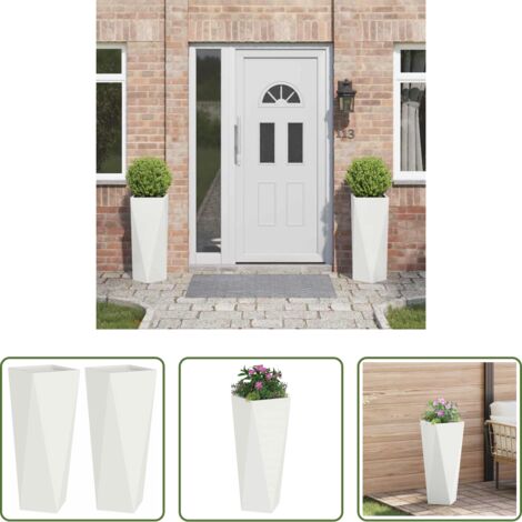 Maceta de acero - Jardinera 2 pcs 30 x 30 x 75 cm Acero