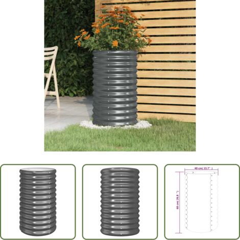 Maceta de acero - Jardinera acero galvanizado antracita 40x40x68 cm