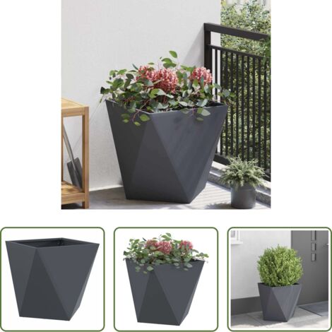 Maceta de acero -  Jardinera Antracita 50 x 50 x 50 cm Acero