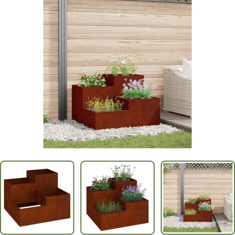 Maceta de acero -  Maceta para Jardín Oxidado 80 x 80 x 60 cm Acero autopatinable