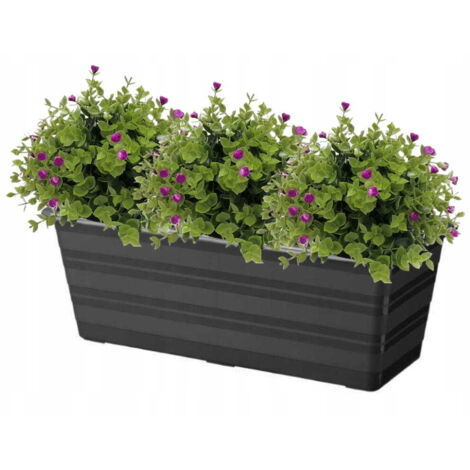 Maceta de balcón 40 cm caja antracita