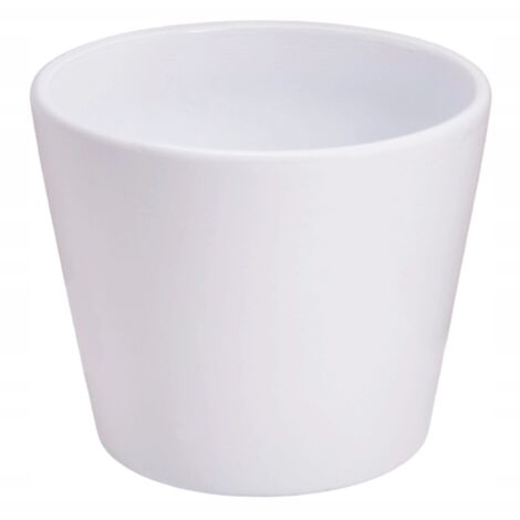 Maceta de cerámica, blanca, 8,5 cm