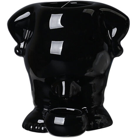 Maceta de cerámica para suculentas - Manneken Pis negro, jarrón decorativo para cactus y plantas, diseño de mesa creativo (maceta sencilla)