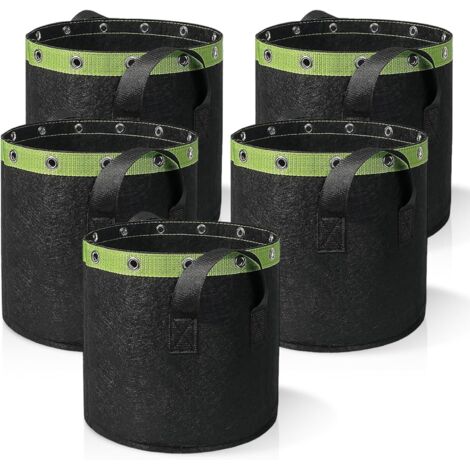 Maceta de fieltro para plantar, bolsas de cultivo, macetas, macetas para tomates, plantas, bolsa de crecimiento, para circulación de aire ambiente, ecosistemas vegetales (11 l)