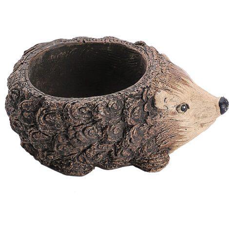 Maceta de hormigón con forma de tortuga – Diseño único con orificio de drenaje – Dimensiones: 14,5 x 11 x 6 cm / 15 x 11 x 8 cm – Gris – 1 unidad