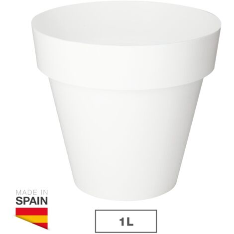 MACETA DE INYECCIÓN COLOR BLANCO Ø14cm