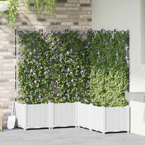 Maceta de jardín con enrejado 5 pcs Blanco 120 x 120 x 143 cm vidaXL