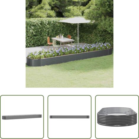 Maceta de jardín -  Jardinera arriate acero galvanizado antracita 600x140x36cm