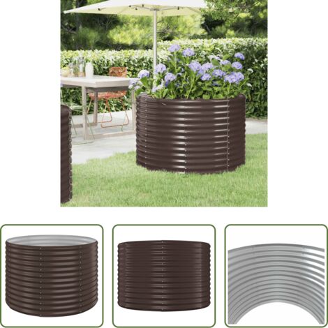 Maceta de jardín -  Jardinera arriate acero galvanizado marrón 100x100x68cm